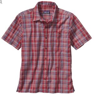Patagonia Men’s Red Multi Check Puckerware Outdoor Shirt Sz-XL